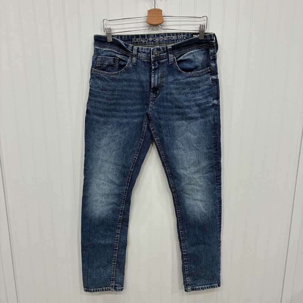 Buffalo David Bitton Mens Blue Jeans Evan-X Slim Straight Stretch NWOT 32x32